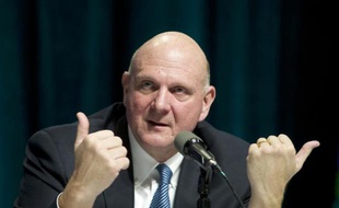 BSteve Ballmer, le 19 novembre 2013 lors de l'assemblée des actionnaires de Microsoft, à Bellevue dans l'Etat de Washington