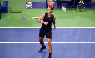 Rafael Nadal après sa victoire contre le Russe Daniil Medvedev en finale de l'US Open, le 8 septembre 2019.