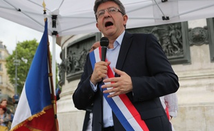 Jean-Luc Mélenchon, place de la République à Paris, le 12 juillet.
