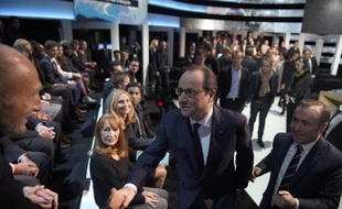 François Hollande sur le plateau de TF1 à Aubervilliers le 6 novembre 2014