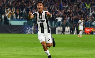 Paulo Dybala a marqué un doublé pour la Juventus contre Barcelone en quart de finale aller de la Ligue des champions, le 11 avril 2017.