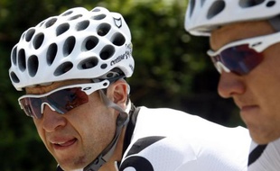 Le coureur cycliste Carlos Sastre, lors de la 7e étape du Tour de France, le 10 juillet 2009 entre Barcelone et Arcalis.