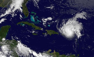 Une photo satellite du cyclone Gonzalo le 14 octobre 2014
