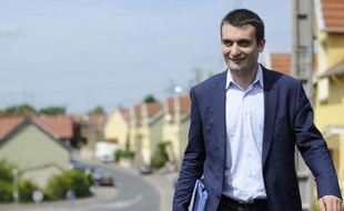 Florian Philippot, le bras droit de Marine Le Pen, le 20 mai 2012, Freyming-Merlebach, en Moselle.