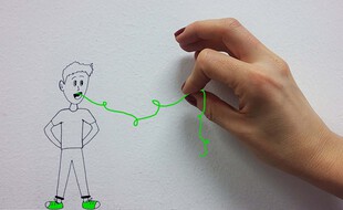 Illustration d'un enfant aidé pour verbaliser ses émotions.