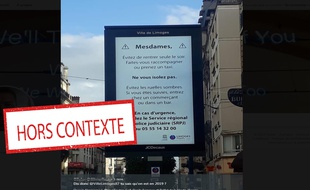 Ce panneau a été affiché pour le tournage d'un film à Limoges.