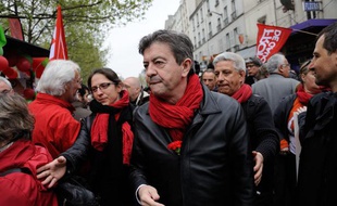 Jean-Luc Mélenchon manifeste à Paris le 1er mai 2013.