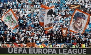 Les supporters marseillais se trouvaient au virage sud du Parc OL, mercredi lors de la finale de Ligue Europa contre l'Atlético de Madrid. SMARISCAL