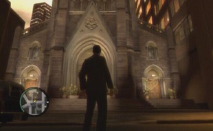Une église dans le jeu «Grand Theft Auto IV».