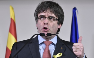 Carles Puigdemont, le dirigeant séparatiste catalan en exil, a salué depuis Bruxelles la victoire des indépendantistes aux élections régionales, le 21 décembre 2017.