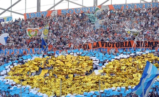 Le tifo du virage Sud du stade Vélodrome, le 19 octobre 2014, avant OM-Toulouse.