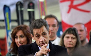 Nicolas Sarkozy en déplacement à Sallanches (Haute-Savoie) le 13 décembre 2011.