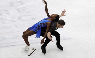 Vanessa James et Morgan Cipres ont décroché la médaille de bronze au Mondiaux de Milan, le 22 mars 2018.