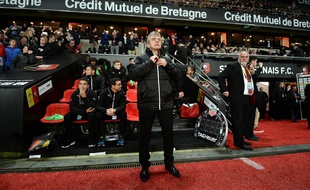 Christian Gourcuff lors de Rennes-Lille, le 21 octobre 2017.