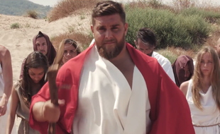 Xavier Chiocci en Moïse dans une publicité