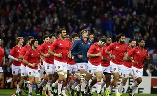 Le XV de France se prépare avant le test-match face aux Samoa, le 12 novembre 2016.