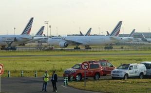 Aéroport Roissy-Charles de Gaulle, le 15 septembre 2014. Des avions du groupe Air France sont cloués au sol en raison d'un mouvement de grève.
