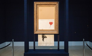 L'oeuvre «Love is in the bin» de Banksy.
