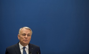 Jean-Marc Ayrault, le 30 mars 2013, lors d'une déclaration à Matignon après les résultats des municipales.