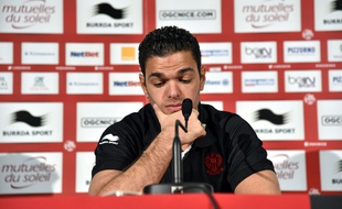 L'attaquant de l'OGC Nice Hatem Ben Arfa, le 5 janvier 2015, lors de sa présentation à la presse.