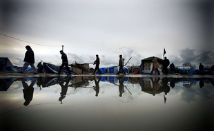 Illustration du camp de migrants