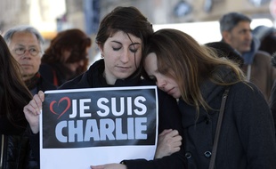 Hommage à Charlie Hebdo, à Marseille, le 8 janvier 2015.
