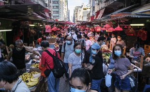 Un marché à Hong Kong, le 21 juillet 2020.