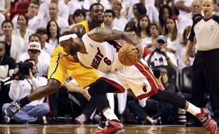 LeBron James lors du match entre Miami et Indiana le 30 mai 2014.