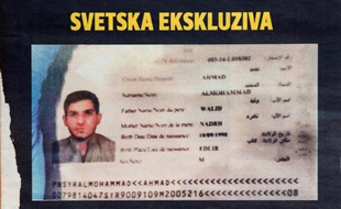 La Une du magazine serbe "Blic", le 15 novembre 2015 à Belgrade, montrant le passeport syrien trouvé par la police sur les lieux d'une des attaques à Paris