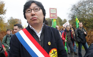 Jean-Vincent Placé, sénateur EELV à la manifestation contre le projet d'aéroport de Notre-Dame-des-Landes, le 17 novembre 2012.