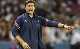 Mauricio Pochettino lors de PSG-Strasbourg, le 14 août 2021.