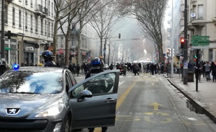A Lyon, le 7 décembre 2018. Des affrontements ont eu lieu entre certains manifestants et les forces de l'ordre, lors de la mobilisation des lycéens, étudiants et professeurs.