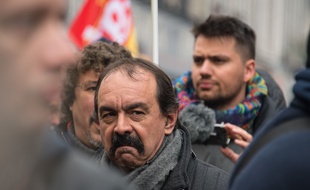 Le secrétaire général de la CGT Philippe Martinez lors d'une manifestation le 22 mars 2018.