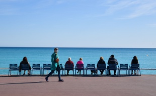 Le samedi 13 mars 2021 sur la promenade des Anglais, à Nice