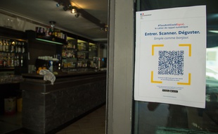 Un QR code à l'entrée d'un restaurant (illustration).