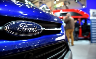 Exposition de voitures Ford à Düsseldorf en Allemagne.
