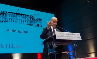 Alain Juppé, maire de Bordeaux et candidat à la primaire des Républicains lors des assises du Produire en France à Reims vendredi 9 septembre 2016.