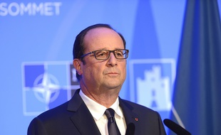 François Hollande en conférence de presse lors du sommet de l'Otan.