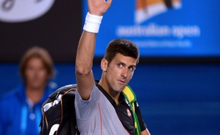 Le Serbe Novak Djokovic le 21 janvier 2014 à Melbourne après sa défaite contre Stanislas Wawrinka en quart de finale de l'Open d'Australie.