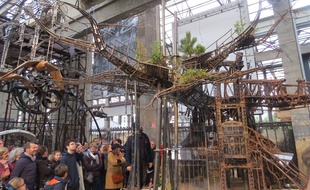 La maquette du projet d'Arbre aux hérons, dans la Galerie des machines.
