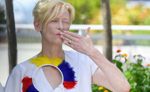 Tilda Swinton le 16 juillet à Cannes
