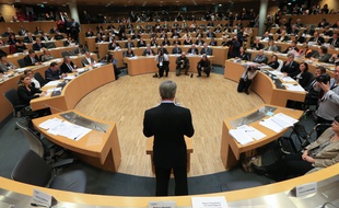 Strasbourg le 4 janvier 2016. Premier conseil régional de la nouvelle région Alsace-Champagne-Ardenne-Lorraine.