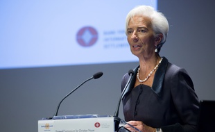 La directrice du FMI Christine Lagarde, à la Banque de France, à Paris, le 12 janvier 2016.