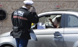 Un contrôle de police de la Sûreté publique de Monaco, en pleine épidémie de coronavirus (Illustration)