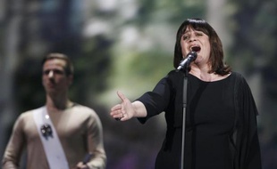 Lisa Angell lors d'une répétition à Vienne le 22 mai 2015 avant la finale de l'Eurovision