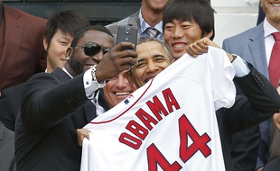 David Ortiz et Barack Obama, le 1er avril, à la Maison Blanche.