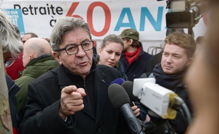 Jean-Luc Mélenchon lors d'une mobilisation contre la réforme des retraites, à Paris, le 11 janvier 2019.