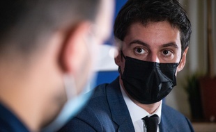 Gabriel Attal, dans les locaux de 20 Minutes, le 12 février 2021.
