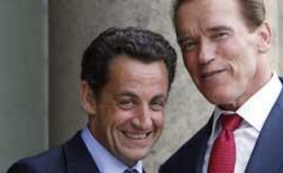 Nicolas Sarkozy a reçu à l'Elysée le gouverneur de Californie, Arnold Schwarzenegger