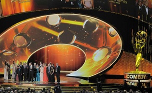 L'équipe de «Modern Family» posant lors des Emmy Awards, le 18 septembre 2011, à Los Angeles.